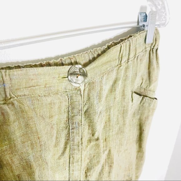 Flax Subtle Rainbow Stitch Full Button Front Maxi Linen Skirt - Picture 5 of 9